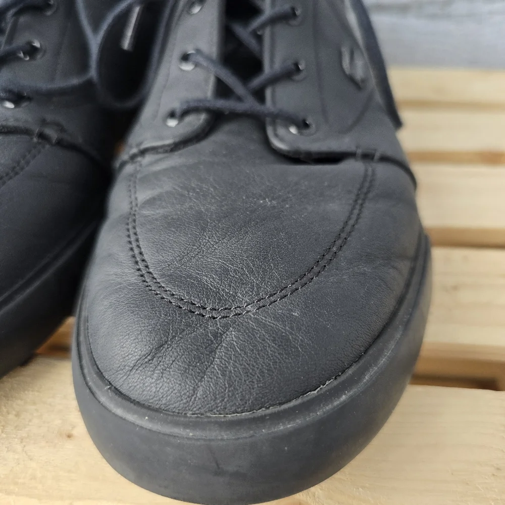 Lacoste Bayliss Black Leather Sneakers Lace Up Mens Size 11 - Picture 5 of 14